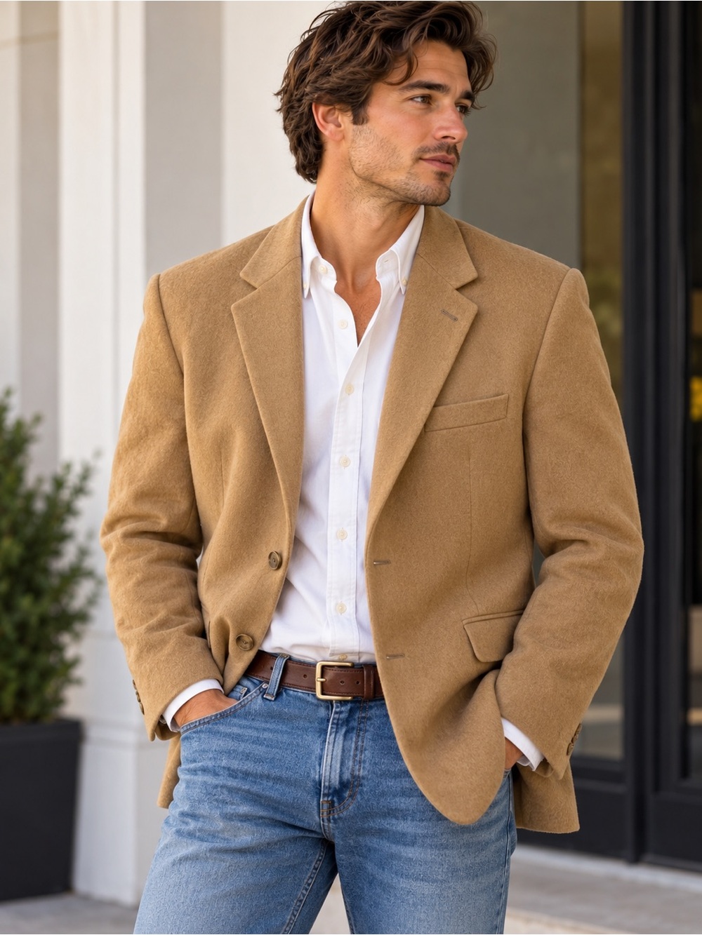 NWT ChEReskin 100% Camel Hair Blazer Men’s 42R Tan Camel Sport Coat